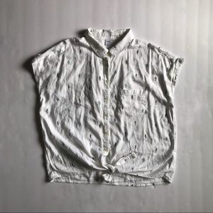 Old Navy Tie Hem Button Up Shirt